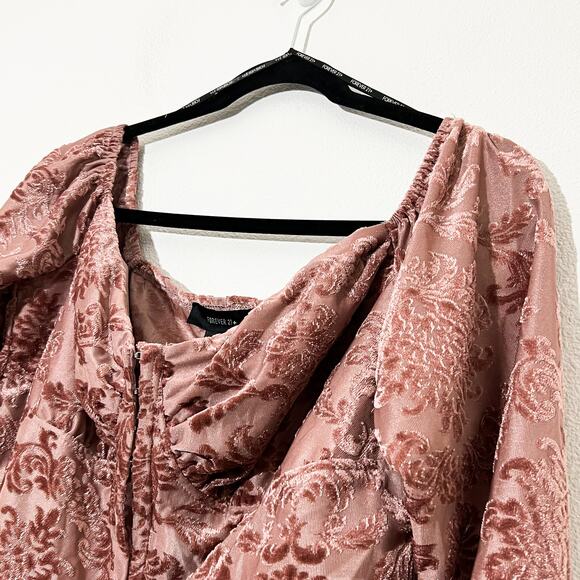 NEW Velvet Burnout Crop Top Womens 1X Plus Size Whimsigoth Romantic Boho Fairy - Picture 3 of 7